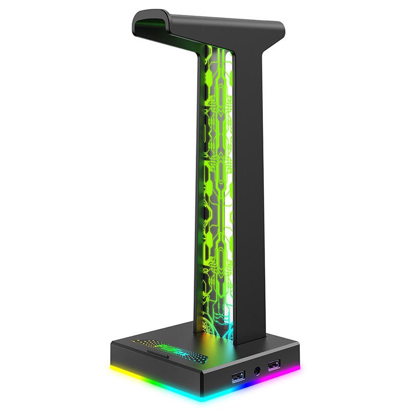 Gaming Headset Rgb - RGB Gaming Hoofdtelefoonstandaard Dubbele USB-poort 3,5