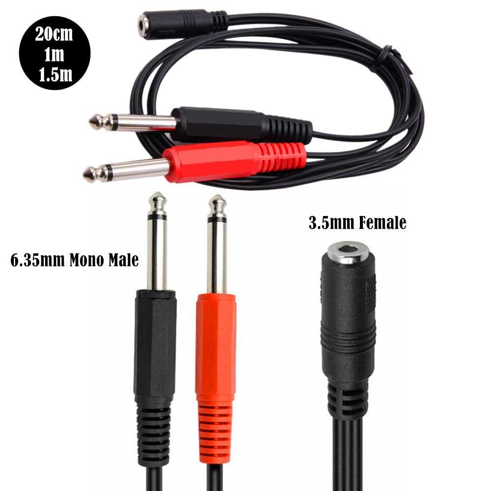 Cable Extension 3.5 - 6,35 mm mannelijk naar 2, 6,35