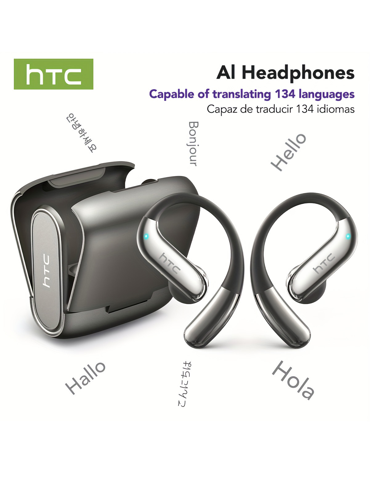 Usb C Earphone - Open oor Bluetooth-hoofdtelefoon HTC 30-uurs afspelen