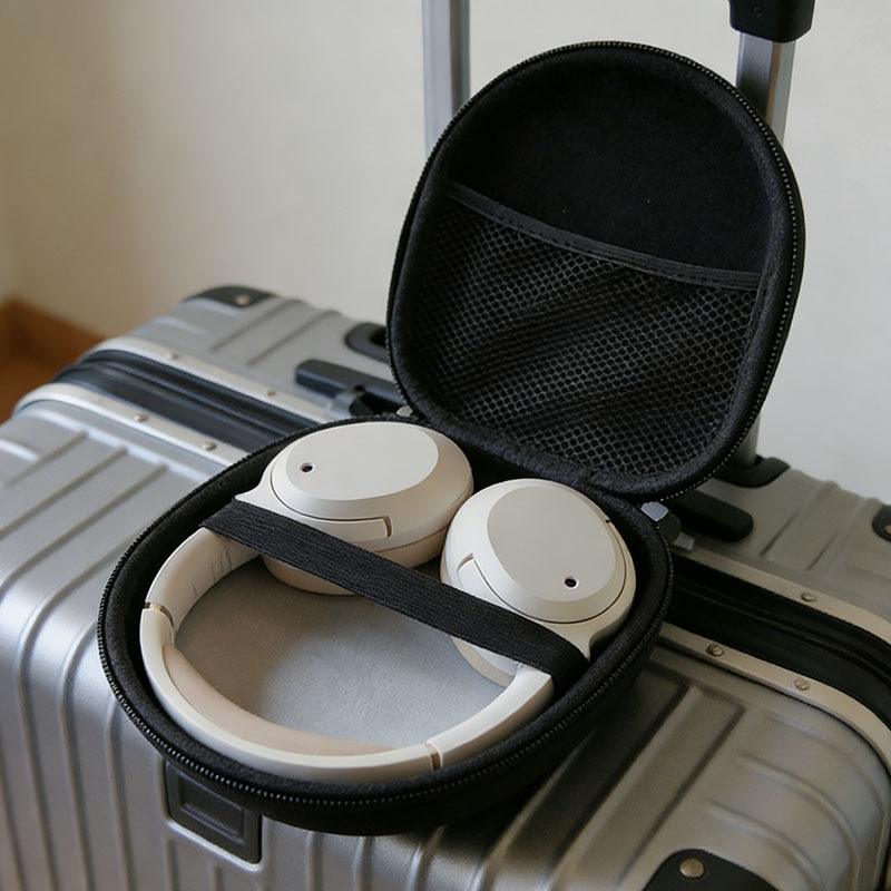 Headphone Case Hard - Multifunctionele zwarte EVA harde koffer, schokbestendig