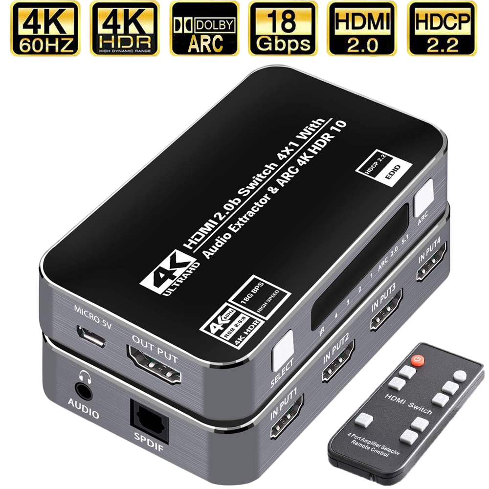 60Hz 4K HDMI-schakelaar HDR HD - Earphone Splitter Jack recensie en prijs